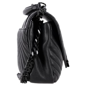 Saint Laurent Chevron Quilted Medium College Top Handle Bag in zwart leer