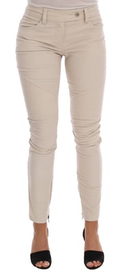 Katoenen Broek Met Rits in Bikerstijl