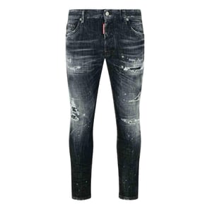 Dsquared2 Zwarte Skaterjeans Met Rocky Mountains-wassing