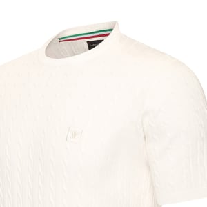 Cappuccino Italia Tee SS Loreto Cable Knit Tee Wit