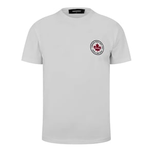 Dsquared2 T-shirt Met Klein Esdoornlogo In Wit
