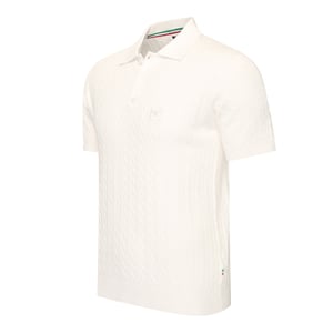 Cappuccino Italia Polo SS Caorle Cable Knit Polo Wit