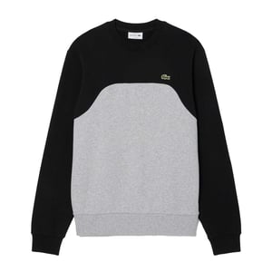 Lacoste Fleece sweater met kleurblok voor heren (Grijs/Zwart)