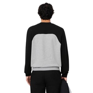 Lacoste Fleece sweater met kleurblok voor heren (Grijs/Zwart)