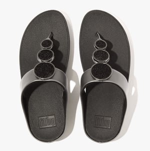 Fitflop Halo Bead-circle Metallic Dames Teenpost Pewter Zwart