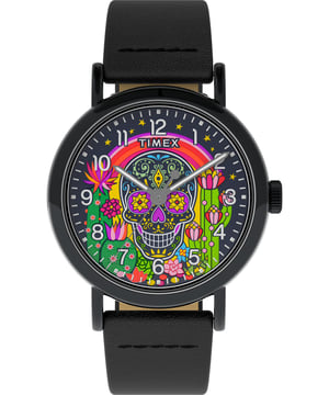 Timex Weekender Day Of The Dead Heren Horloge Zwart TW2Y15900