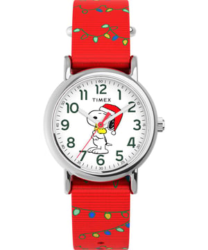 Timex Peanuts Weekender Unisex Horloge Rood TW2Y39500