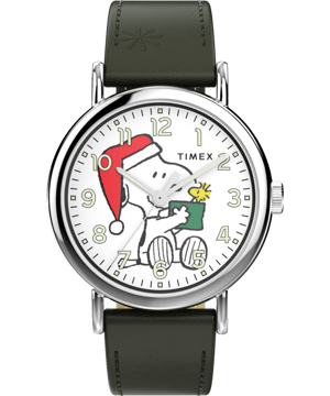 Timex Peanuts Weekender Main Line Heren Horloge Groen TW2Y12400