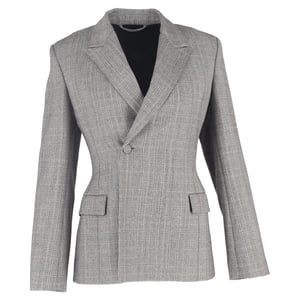 Balenciaga Prince Of Wales Gecheckte Blazer in Grijs Wol