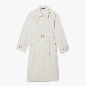 Oversized denim trenchcoat voor dames van Lacoste in grijs.