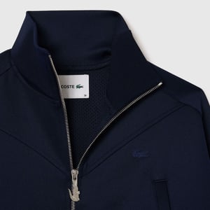 Lacoste cropped sweatshirt met volledige ritssluiting voor dames in marineblauw