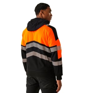 Regatta Professional Unisex X-Pro klasse 2 Hi-Vis Hoodie voor volwassenen (Zwart/Oranje)