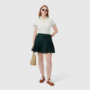 Lacoste damesrok van geplooide twill in groen