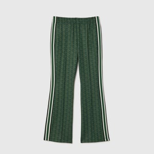 Lacoste flared joggingbroek met Monogram-motief voor dames in groen