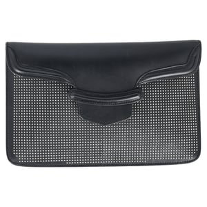 Alexander McQueen Studded Heroine Plat Pouch in Zwart Leer