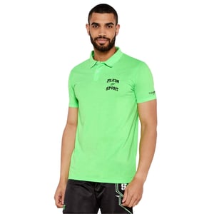 Plein Sport Scratch Logo Groene Polo Shirt