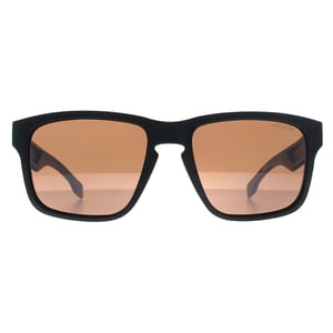 Hugo Boss Square Heren Mat Zwart Bruin Gepolariseerd BOSS 1497/S