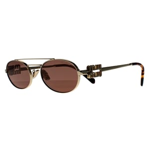 Miu Miu Ovaal Dames Licht Goud Bruin Zilver MU 54ZS