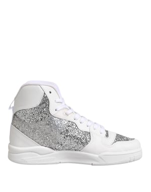 Chiara Ferragni Witte Zilveren Hoge Sneakers voor Dames