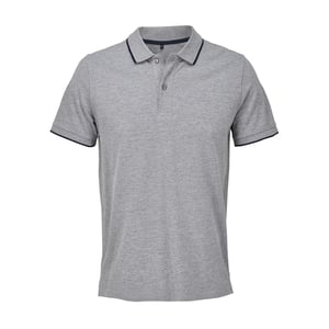 SOLS Unisex Volwassen Palermo Polo Shirt (Grijs Marl/Frans Marineblauw)