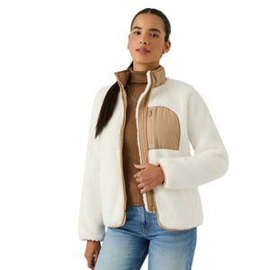 Reebok Dames Double Monkey Fleece Jacket (Crème)