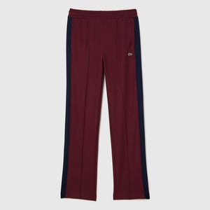 Lacoste damesjoggingbroek met open zoom en geweven details in rood