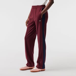 Lacoste damesjoggingbroek met open zoom en geweven details in rood