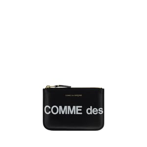 Comme Des Garçons Zwarte Kalfsleren Bos Taurus Portemonnee