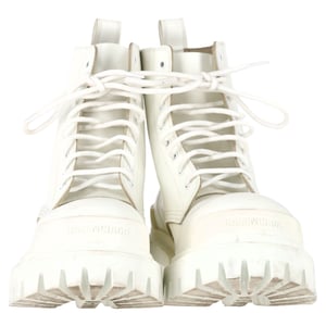 Balenciaga Strike Combat Boots in wit kalfsleer
