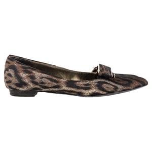 Lanvin puntige loafers in dierenprint van polyester