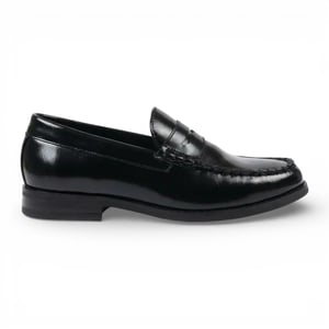 Heren zwarte penny loafers van PU-leer, formele schoenen voor formele gelegenheden.
