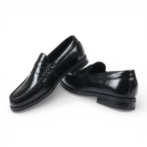 Heren zwarte penny loafers van PU-leer, formele schoenen voor formele gelegenheden.