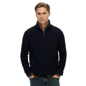 Superdry Katoen Textuur Henley Gebreide Truien