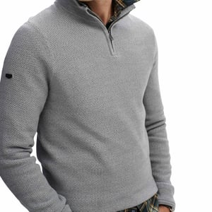 Superdry Katoenen Textuur Henley Gebreide Trui