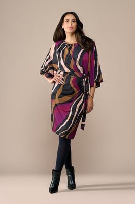 Milan Print Jurk Dark Berry