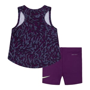 Nike Kinder/Kinder Veener Dierenprint Top & Korte Set (Paars)