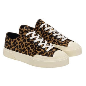 Superga Unisex 2432 Works Luipaardprint Kalfsleren Trainers voor volwassenen (Bruin/uitwendig wit)