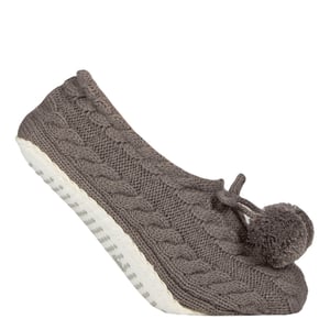 1 Paar Dames Kabelgebreide Moccasin Bootie - Warme Zachte Cosy Binnen Slippers