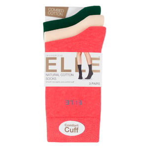 3-pack Dames Effen Katoenen Sokken - Zachte Ademend Dagelijkse Comfort Pasvorm