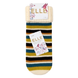 1 Paar Dames Chunky Fair Isle Moccasin Antislip Sokken - Warme Winter Slippersokken