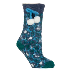 1 Paar Dames Sherpa Gevoerde Grip Sokken - Warme Zachte Cosy Antislip Comfort