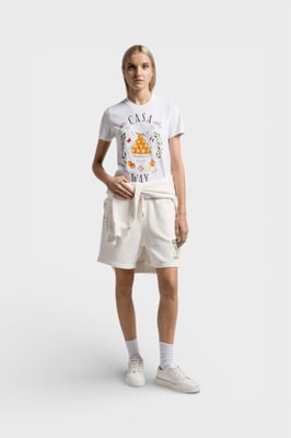 Casablanca Casa Way Dames Geprinte Aansluitende T-shirt Wit