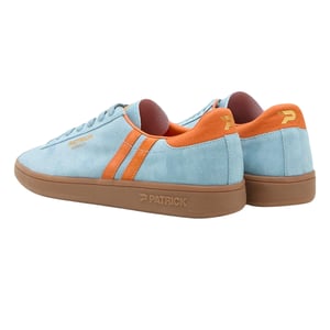 Patrick Mens Monaco Suède Cupsole Sneakers (Lichtblauw/Oranje)
