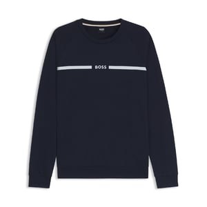 Heren Boss Authentic katoenen badstof sweatshirt in donkerblauw