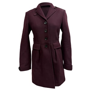 Burberry Brit single-breasted korte jas in bordeauxrode wol