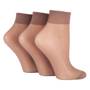 3-Pack Dames 15 Denier 100% Nylon Enkelsokken - Doorzichtige Lichtgewicht Comfort