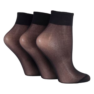 3-Pack Dames 15 Denier 100% Nylon Enkelsokken - Doorzichtig Lichtgewicht Comfort