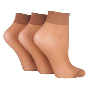 3-Pack Dames 15 Denier 100% Nylon Enkelsokken - Transparante Lichte Comfort