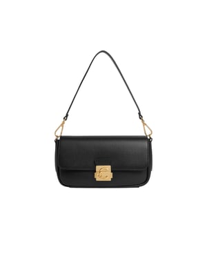 Coccinelle C-Me Lock Handtas Van Gegrained Leder