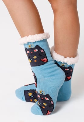 "Space Cat" Sherpa sokken
